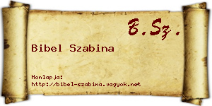 Bibel Szabina névjegykártya